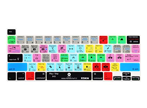 【中古】【未使用・未開封品】XSKN Premiere Pro CC イングリッシュシリコンショートカットキーボードカバースキン タッチバーモデル 2019 MacBook Pro 16インチ A2141 2020 M