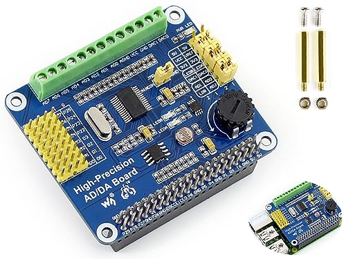 【中古】【未当てはめる・未開封品】Raspberry Pi 4B/3B+/3B/2B/Zero/W/Zero WHおよびJetson Nano用高明確さAD/DA役立つこと積み上げるオンボード ADS1256 8-CH 24bit ADC、DAC8532 2-CH 16bit DAC