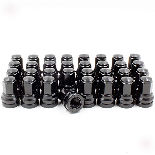 【中古】【未使用・未開封品】ホイールアクセサリーパーツ 32個 14mm 1.50 14x1.50 スレッド | ACPZ-1012-B | 611-008 | 長さ1.95インチ OEMスタイル ラグナット ブラック 13/