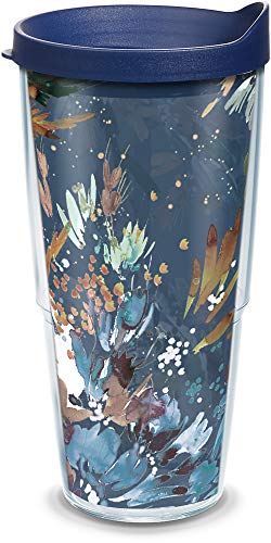 【中古】【未使用・未開封品】Tervis 1353326 Kelly Ventura - ミッドナイトガーデン断熱タンブラー ラップとネイビーブルーの蓋付き 24オンス クリア｜AJIMURA-SHOP