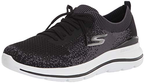【中古】【未当て嵌める・未開封品】Skechers レディース ウォーキングスニーカー, 黒いこと/白いこと, 5.5
