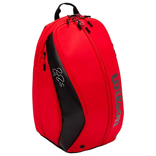 【中古】【未使用・未開封品】Wilson(ウイルソン) テニス バドミントン ラケットバッグ FEDERER DNA BACKPACK (フェデラー DNA バックパック) WR8005301001 INFRARED/BLACK ラ|AJIMURA-SHOP