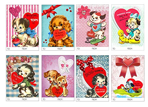 【中古】【未使用・未開封品】ヴィンテージ 子犬 犬 動物テーマ バレンタインデー 教室用共有カード (24枚入り)|AJIMURA-SHOP