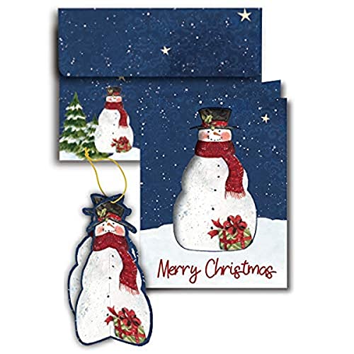 【中古】【未使用・未開封品】LANG サンタと雪だるまオーナメント クリスマスカード (1116006)｜AJIMURA-SHOP