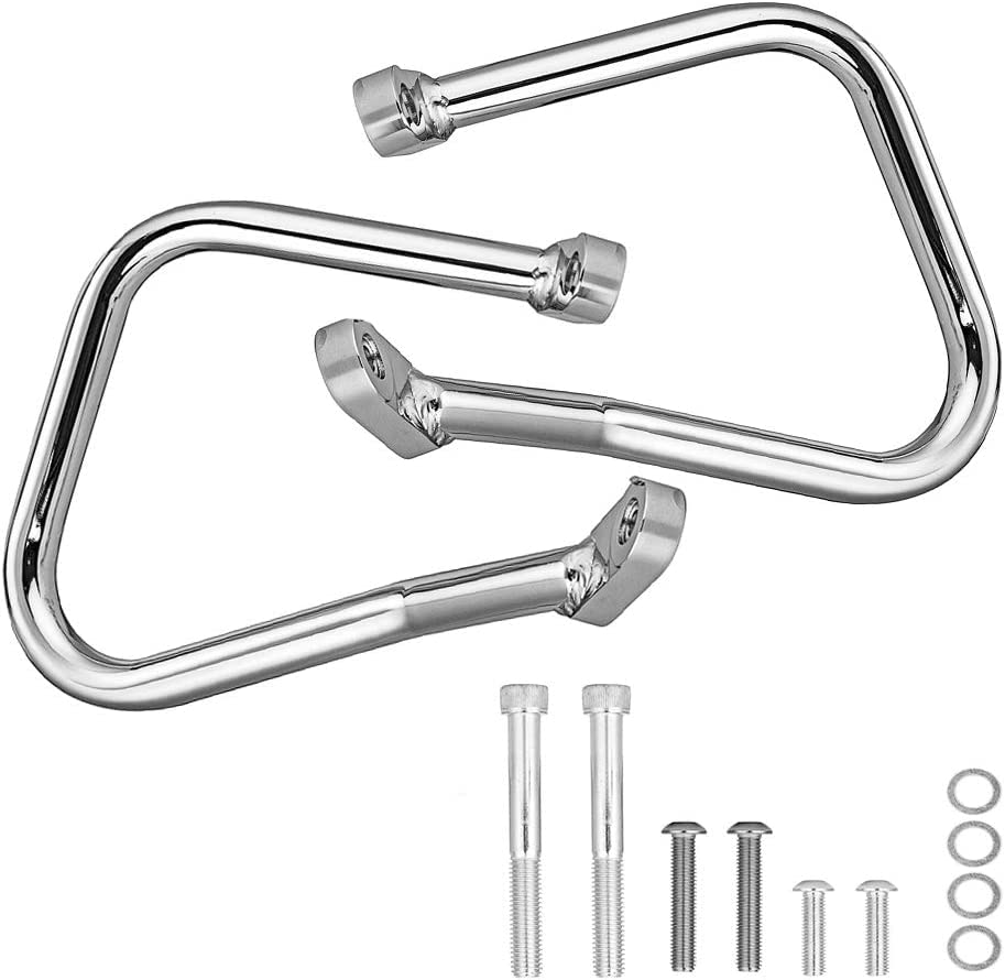 【中古】【未使用・未開封品】WSays クローム リアサドルバッグガード クラッシュバー 2018年以降のHarley Softail Heritage Classic FLHC FLHCSに対応
