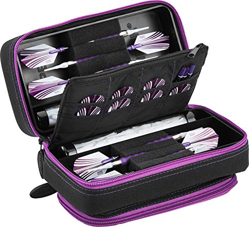 【中古】【未使用・未開封品】GLD Products Casemaster Plazma Pro ダーツケース ブラック アメジストジッパーと電話ポケット付き