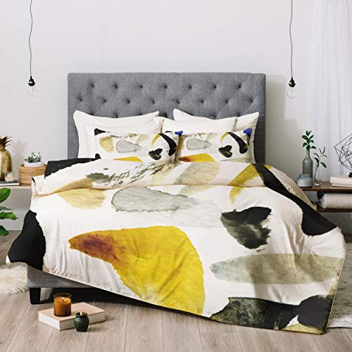 【中古】【未使用・未開封品】Deny Designs Georgiana Paraschiv Abstractm1 掛け布団セット 枕カバー付き フル/クイーン マルチ