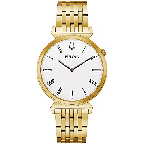 【中古】【未使用・未開封品】Bulova Men's Regatta Gold-Tone Stainless Steel Bracelet Watch 38mm 97A153