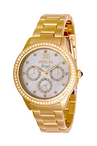 【中古】【未当てはめる・未開封品】Invicta レディース 天使 石英 ゴールドウォッチ クリスタルベゼル付き添い人 (真似形 31261), ゴールド