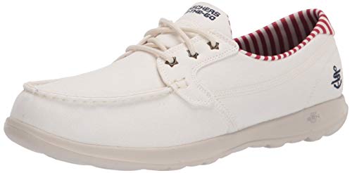 【中古】【未当て嵌める・未開封品】Skechers Women\u0027s GO Walk LITE-SEA Fun Boat Shoe, White, 7 Medium US