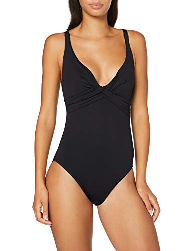【中古】【未当てはめる・未開封品】Seafolly レディース DDカップラップフロントワンピース水泳着 US 大いさ: 10 色合い: 黒いこと