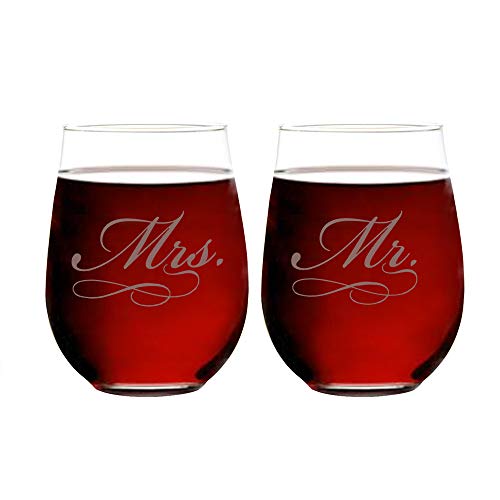 【中古】【未使用・未開封品】Mr & Mrs 15オンス ステムレスエッチングワイングラス 2個セット 婚約 シャワー 結婚式 記念日のギフトに 45,795円