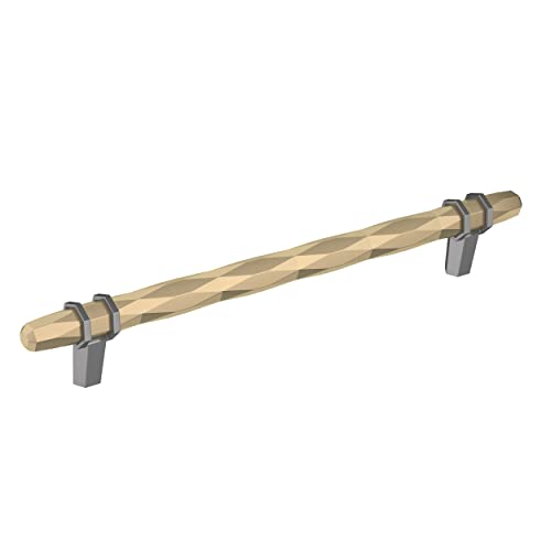 【中古】【未使用・未開封品】London 8インチ(203mm) センターツーセンターゴールデンシャンパン/ブラッククロームキャビネット取っ手