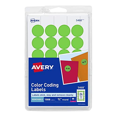 【中古】【未使用・未開封品】Avery プリント/書く 粘着式 はがせるラベル 直径0.75インチ グリーンネオン 18パック (5468)｜AJIMURA-SHOP