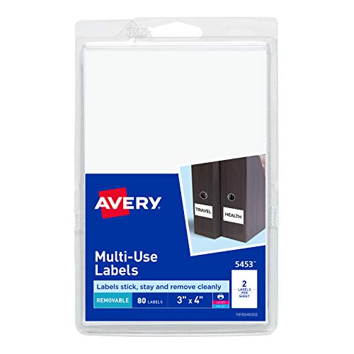 【中古】【未当て嵌める・未開封品】Avery 5453 自分自身へばり着く付け札 3 x 4in 白いこと 18枚風呂敷き包み