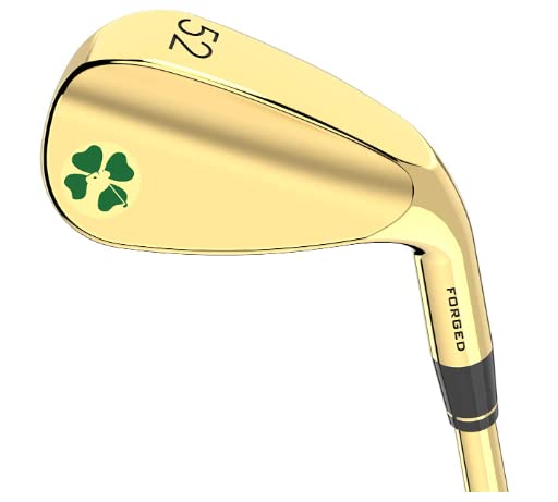 【中古】【未当て嵌める・未開封品】Lucky Wedgesゴールド52度アプローチウェッジ ? 8度バウンス、35.25inレギュラーフレックススチールシャフト、鍛えるソフトカーボンスチール