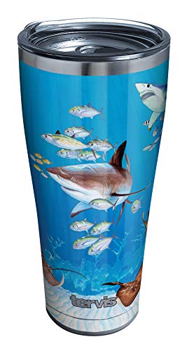 【中古】【未使用・未開封品】Tervis トリプルウォールド ガイハーヴェイ 断熱タンブラー カップ 飲み物を冷たく保つ 30オンス ステンレススチール シャークコラージュ|AJIMURA-SHOP