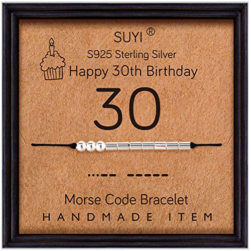 【中古】【未使用・未開封品】Suyi モールスコードブレスレット 誕生日ギフト レディース ガールズ スターリングシルバーブレスレット 誕生日ジュエリー 12歳 13歳 14歳 15歳