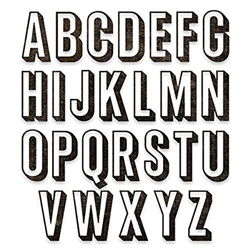 【中古】【未使用・未開封品】Sizzix Thinlits Dies By Tim Holtz 26/Pkg-Alphanumeric, Shadow Upper -664729