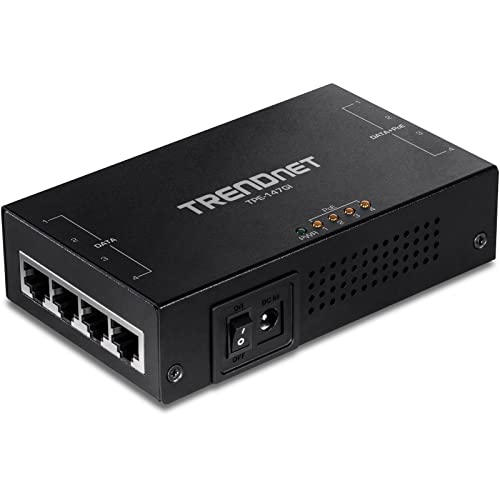 【中古】【未当て嵌める・未開封品】TRENDnet 65W 4ポートギガビットPoE+インジェクター、TPE-147GI、ギガビットポート4個(資料インプット)、ギガビットPoE界面4個(資料+PoE最終生産物)、