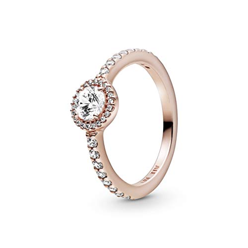 【中古】【未使用・未開封品】Pandora Jewelry ラウンドキュービックジルコニアリング パンドラローズ, 金属, キュービックジルコニア