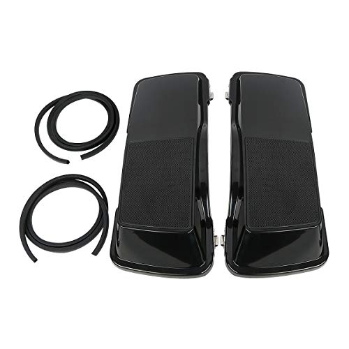 【中古】【未使用・未開封品】SLMOTO バイク 未塗装 ブラック サドルバッグ スピーカー蓋 ハーレーツーリングロードキング、ロードグライド、ストリートグライド、エレクトラ
