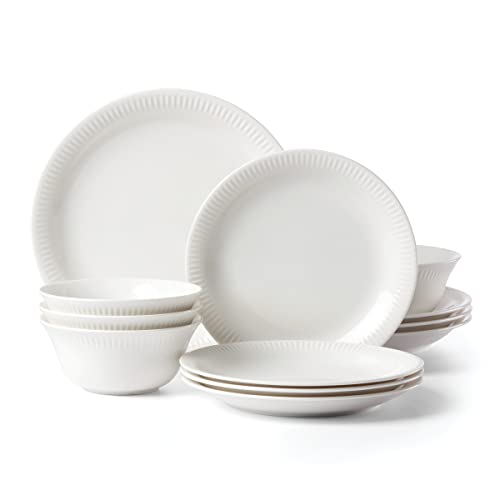 【中古】【未使用・未開封品】LENOX 893430 プロファイル ディナーウェア12点セット 15.3ポンド ホワイト