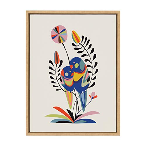 【中古】【未当て嵌める・未開封品】Kate and Laurel Sylvie Rainbow Lorikeet 一こま入り口・入口帆布 ウォール作物 Rachel Lee of My Dream Wall作、18x24 自然的、壁用のミ