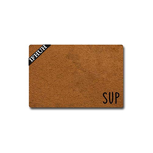 【中古】【未使用・未開封品】IFHUH Sup Doormat おもしろウェルカムマット フロントドアマット ゴム滑り止め裏地 面白いドアマット 屋内屋外ラグ 幅23.6インチ x 長さ15.7イ|AJIMURA-SHOP