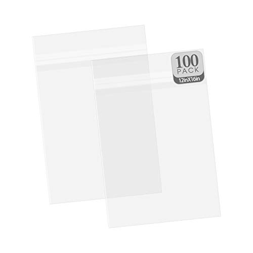 【中古】【未使用・未開封品】Golden State Art クリアバッグ マット用 写真用 100枚パック 無酸性 12-2/5インチ x 16-1/2インチ