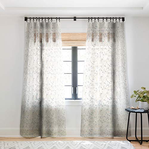 【中古】【未使用・未開封品】Deny Designs Iveta Abolina Floral Goodness シアー ウィンドウカーテン 50インチ x 84インチ ホワイト