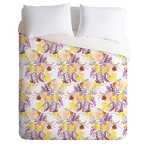 【中古】【未使用・未開封品】Deny Designs Ninola Designs フラワー スウィートブルーム イエロー 布団カバー 枕カバー付き 104インチ x 88インチ｜AJIMURA-SHOP