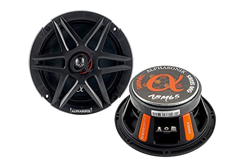 【中古】【未使用・未開封品】Alphasonik ABM65 Dynamisシリーズ 6インチ ミッドレンジ 最大600ワット カーオーディオ 大音量スピーカー 4 OHM 1.5インチ 銅被覆 アルミニウム