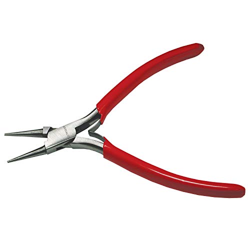 【中古】【未使用・未開封品】Beadsmith プラチナシリーズ ジャーマンラウンドノーズプライヤー 4.75インチ (120mm) ポリッシュスチールヘッド レッドPVC快適グリップハンドル