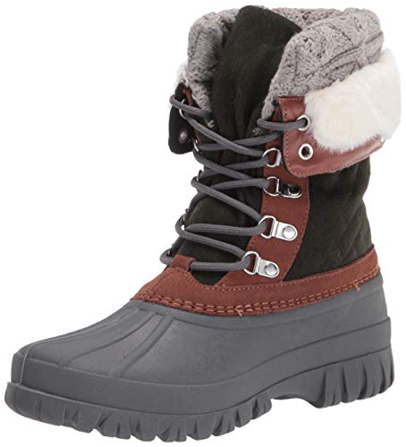 【中古】【未使用・未開封品】Skechers Women Winter Boot Snow, Olive/Grey, 9