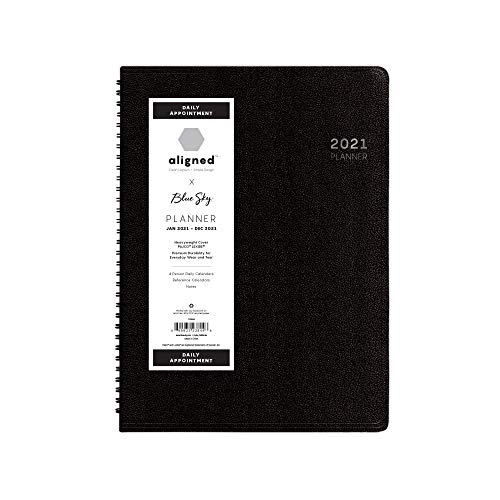 【中古】【未使用・未開封品】Blue Sky Aligned 2021 日々の予定プランナー 4人用 デイリー カレンダー ヘビーウェイト カバー セミコンシールド ワイヤーバインド 8インチ x