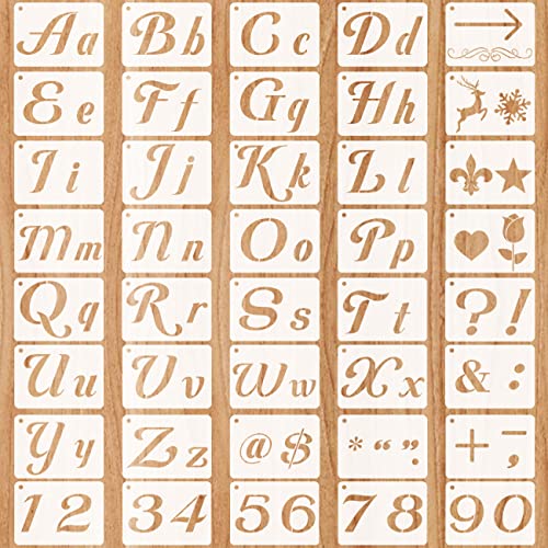【中古】【未使用・未開封品】文字ステンシル 40個 木製絵画用 アルファベットステンシル 数字ステンシル 絵画 絵画 絵画 アート 工芸用