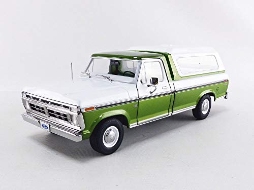 【中古】【未使用・未開封品】1976 Ford F-100 Ranger Pickup Truck with Deluxe Box Cover Medium Green Glow Metallic and Wimbledon White 1/18 Diecast Model Car by Gree 43,985円