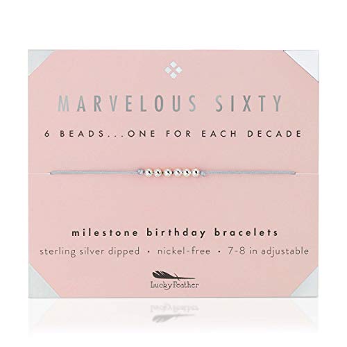 【中古】【未使用・未開封品】ラッキーフェザー 60歳の誕生日プレゼント 女性用 - 14Kゴールドディップビーズブレスレット 調節可能なコード付き 60歳の誕生日 ジュエリーギフ｜AJIMURA-SHOP