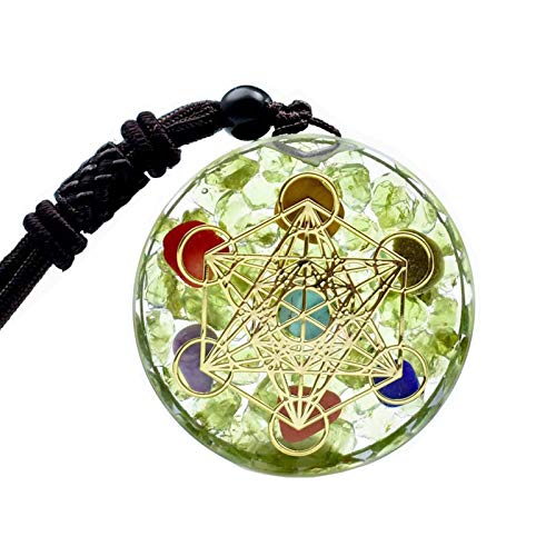 【中古】【未使用・未開封品】Sinymilk マジックエナジー オルゴンペンダント レイキ メタトロン キューブ メルカバ ネックレス, 樹脂 ジェムストーン, 黒曜石