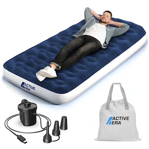 【中古】【未使用・未開封品】Active Era Camping Air Bed with USB Rechargeable Pump - Inflatable Air Mattress with Integrated Pillow, Travel Bag, Portable Air Pump w
