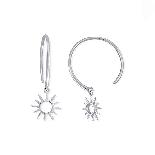 【中古】【未使用・未開封品】Boma Jewelry スターリングシルバー サンバースト プルスルー フープピアス, 金属