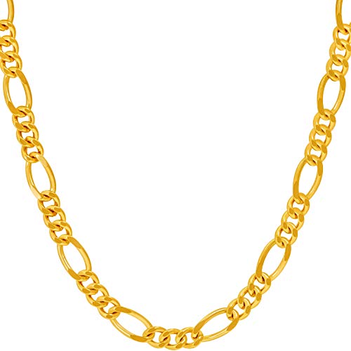 【中古】【未使用・未開封品】LIFETIME JEWELRY 5.5mm ラウンドフィガロチェーンネックレス 24K純金メッキ, 金属,｜AJIMURA-SHOP