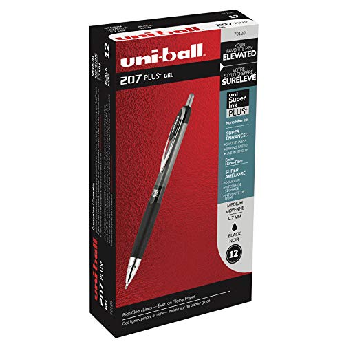 【中古】【未使用・未開封品】uni-ball 207 Plus+ 格納式ゲルペン 中字 (0.7mm) ブラック 12本