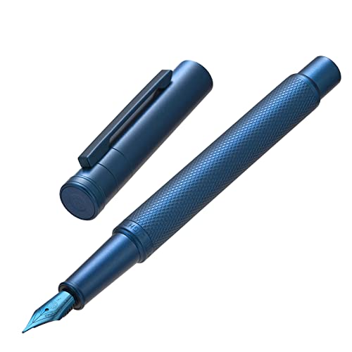 【中古】【未使用・未開封品】Hongdian ブルー シルバー ブラック ブルー フォレスト 万年筆 細字 極細 ペン先 フードペン ベントペン先 カラーサイズ Fine Nib