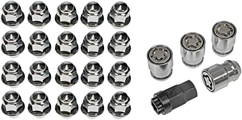 【中古】【未当て嵌める・未開封品】Dorman 611-303FK Wheel Nut Kit M12-1.50 Capped - 19 粍 Hex, 32.1 粍 Length with Lock for Select Ford/Lincoln Models, Chrome (OE FIX)