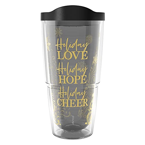 【中古】【未使用・未開封品】Tervis アメリカ製 二重壁 ゴールデンホリデー クリスマス 断熱タンブラー カップ 冷たい飲み物と熱い飲み物を保つ 24オンス クリア 15,798円
