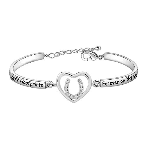【中古】【未使用・未開封品】POTIY Horse Memorial Loss of Horse Sympathy Gift You've Left Hoofprints Forever On My Heart Mourning 記念品ブレスレット