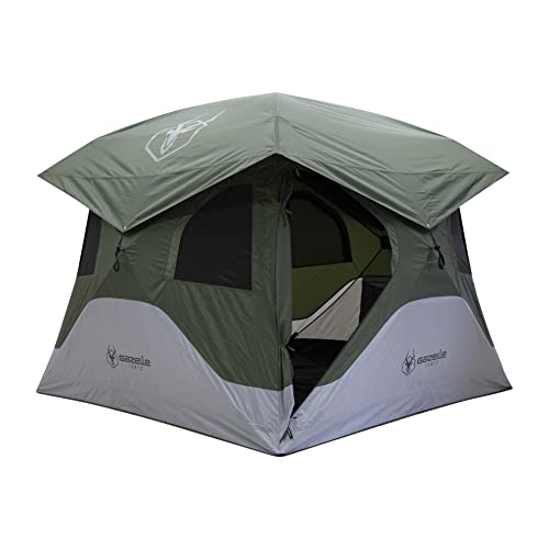 【中古】【未使用・未開封品】Gazelle T4 GT400GR Pop-Up Portable Camping Hub Tent, Easy Instant Set up in 90 Seconds, Alpine Green, 4-Person, Family, Overlanding, 94