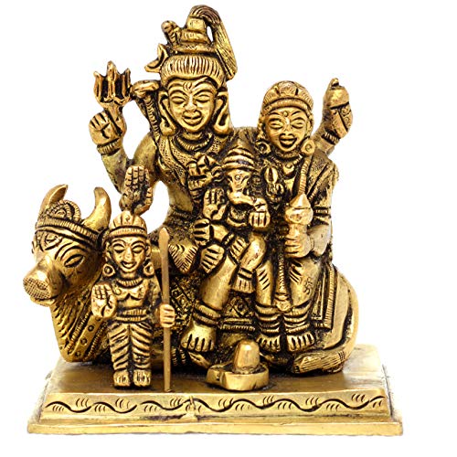 【中古】【未使用・未開封品】Shiva Parivaar - シヴァファミリー - 真鍮像 - ボレナートシャンカルパルヴァティガネーシャファミリー ムルティアイドル - 彫刻|AJIMURA-SHOP